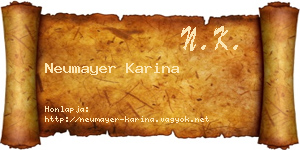Neumayer Karina névjegykártya